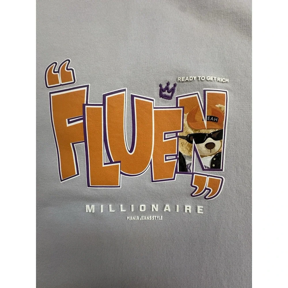 MU By Mania Shirt Men's Large Raised Lettering Embroidered Double Sided Graphics